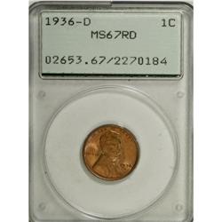 1936-D 1C MS67 Red PCGS. PCGS Population (79/0). N