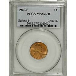 1940-S 1C MS67 Red PCGS. PCGS Population (151/1).