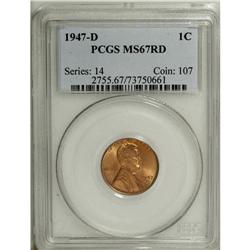1947-D 1C MS67 Red PCGS. PCGS Population (58/0). N