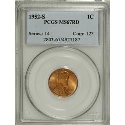 1952-S 1C MS67 Red PCGS. PCGS Population (80/0). N