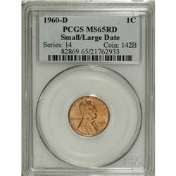 1960-D 1C Small Over Large Date MS65 Red PCGS. PCG