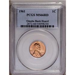 1961 1C MS66 Red PCGS. Ex: Omaha Bank Hoard. PCGS