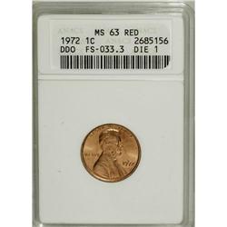 1972/72 1C Doubled Die MS63 Red ANACS. FS-033.3, D