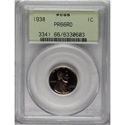 1938 1C PR66 Red PCGS. PCGS Population (221/28). NGC C