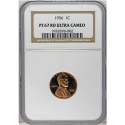 1956 1C PR67RD Deep Cameo NGC; 1956 dime MS67 NCG.
