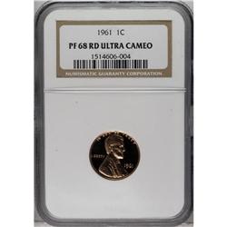 1961 1C PR68 Deep Cameo NGC. NGC Census: (76/61).