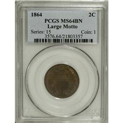 1864 2C Large Motto MS64 Brown PCGS. PCGS Populati