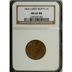 1864 2C Large Motto MS65 Red and Brown NGC. NGC Ce