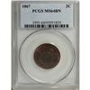 1867 2C MS64 Brown PCGS. PCGS Population (21/2). N