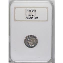 1883 3CN PR64 NGC. NGC Census: (266/805). PCGS Pop