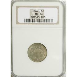 1869 5C MS63 NGC. NGC Census: (54/226). PCGS Popul