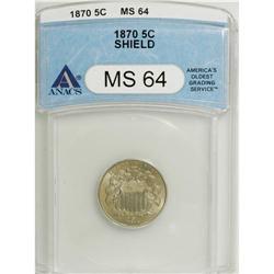 1870 5C MS64 ANACS. NGC Census: (49/40). PCGS Popu
