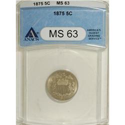 1875 5C MS63 ANACS. NGC Census: (14/84). PCGS Popu