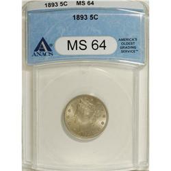 1893 5C MS64 ANACS. NGC Census: (148/74). PCGS Pop