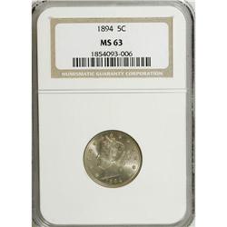 1894 5C MS63 NGC. NGC Census: (40/132). PCGS Popul