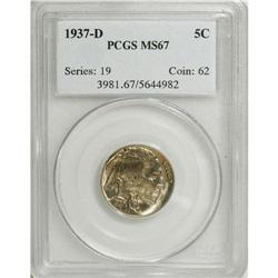 1937-D 5C MS67 PCGS. PCGS Population (77/1). NGC C