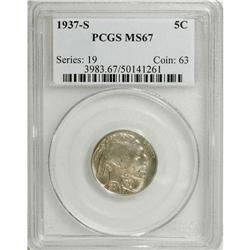 1937-S 5C MS67 PCGS. PCGS Population (75/0). NGC C
