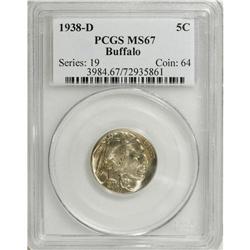 1938-D 5C MS67 PCGS. PCGS Population (1203/8). NGC