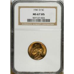 1941-D 5C MS67 Full Steps NGC. NGC Census: (22/0). PCG
