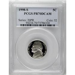1998-S 5C PR70 Deep Cameo PCGS. PCGS Population (9