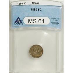 1850 H10C MS61 ANACS. NGC Census: (8/156). PCGS Po