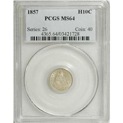 1857 H10C MS64 PCGS. PCGS Population (136/72). NGC