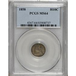 1858 H10C MS64 PCGS. PCGS Population (107/130). NG