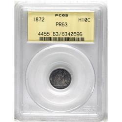 1872 H10C PR63 PCGS. PCGS Population (41/61). NGC