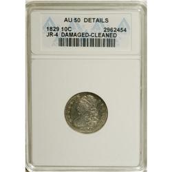 1829 10C Small 10C--Cleaned, Damaged--ANACS. AU50 Deta