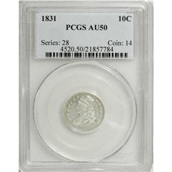 1831 10C AU50 PCGS. PCGS Population (20/184). NGC