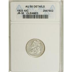 1833 10C --Cleaned--ANACS. AU55 Details. NGC Census: (1