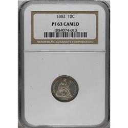 1882 10C PR63 Cameo NGC. NGC Census: (2/49). PCGS