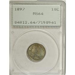 1897 10C MS64 PCGS. PCGS Population (67/55). NGC C