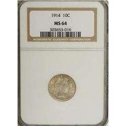 1914 10C MS64 NGC. NGC Census: (238/134). PCGS Pop