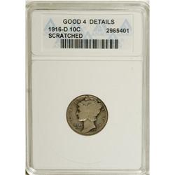 1916-D 10C --Scratched--ANACS. Good 4 Details. NGC