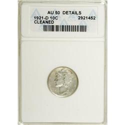 1921-D 10C AU50 ANACS. NGC Census: (7/130). PCGS Popul