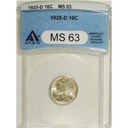 1925-D 10C MS63 ANACS. NGC Census: (11/19). PCGS P