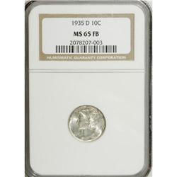 1935-D 10C MS65 Full Bands NGC. NGC Census: (52/33