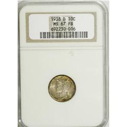 1938-D 10C MS67 Full Bands NGC. NGC Census: (149/5