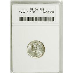 1939-S 10C MS64 Full Bands ANACS. NGC Census: (14/