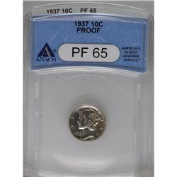 1937 10C PR65 ANACS. NGC Census: (267/515). PCGS Popul