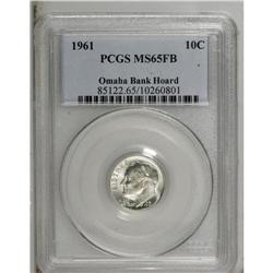 1961 10C MS65 Full Bands PCGS. Ex: Omaha Bank Hoar