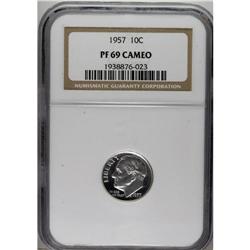 1957 10C PR69 Cameo NGC q and a 1959 PR69 Cameo NGC.