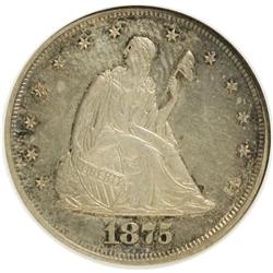 1875 20C AU58 ANACS. NGC Census: (34/178). PCGS Popula