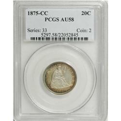 1875-CC 20C AU58 PCGS. PCGS Population (69/261). N