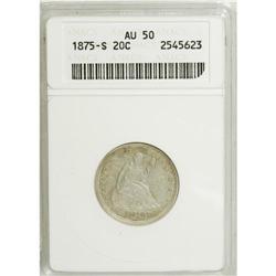 1875-S 20C AU50 ANACS. NGC Census: (33/1473). PCGS