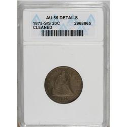 1875-S 20C --Cleaned--ANACS. AU55 Details. NGC Census: