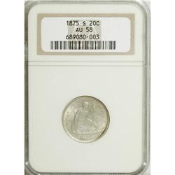 1875-S 20C AU58 NGC. NGC Census: (205/1147). PCGS