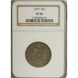 1819 25C Small 9 VF30 NGC. NGC Census: (12/92). PC