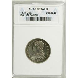 1837 25C --Cleaned--ANACS. AU55 Details. NGC Census: (1